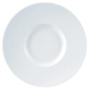 porcelite wide rim gourmet plate
